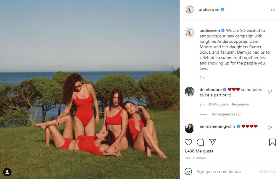 Demi Moore posa en traje de baño a sus 58 años junto a sus tres hijas