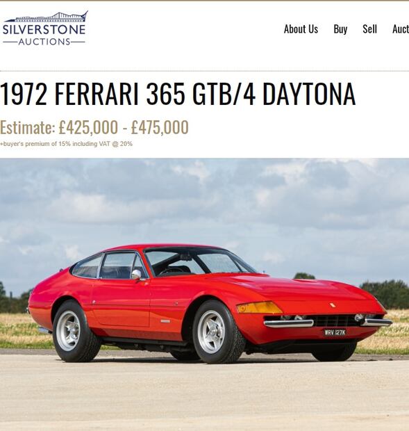 Ponen en subasta el exclusivo Ferrari de Elton John 