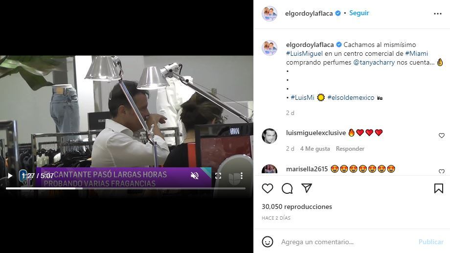 Luis Miguel reaparece muy rejuvenecido en un centro comercial de Miami