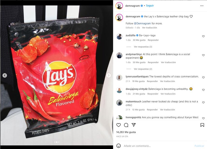 Balenciaga. El nuevo accesorio de firma: una bolsa de papas fritas