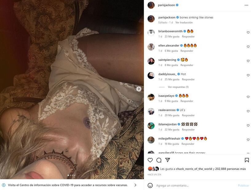 Paris Jackson responde a los que se quejaron de su nipple piercing