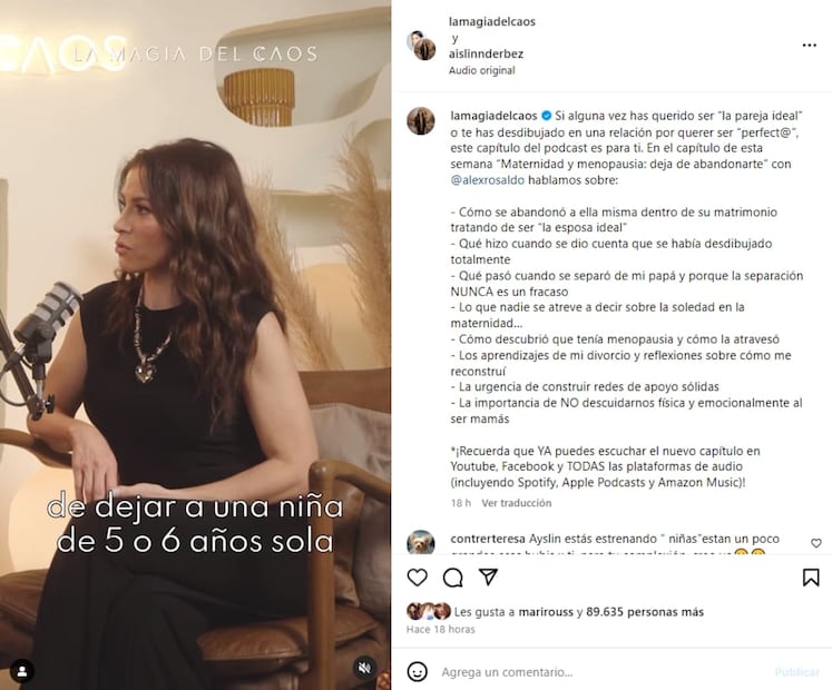 Alessandra Rosaldo en el podcast 'La Magia del Caos' / Captura de pantalla
