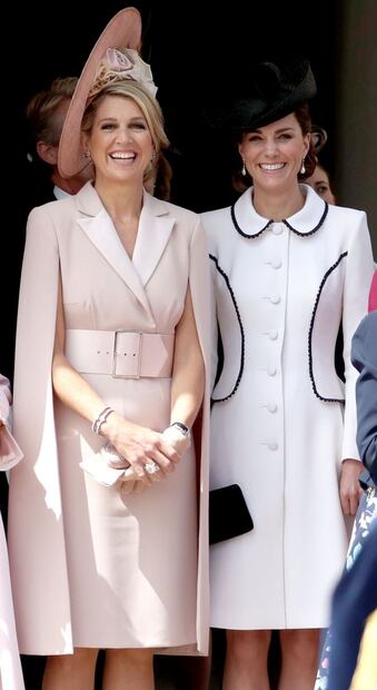 Kate Middleton con las reinas Máxima de Holanda y Letizia de España en la Orden de la Jarretera