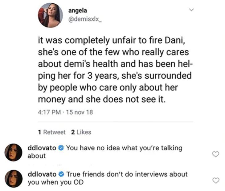 Demi Lovato explota contra críticas en redes por sus "falsas amistades"