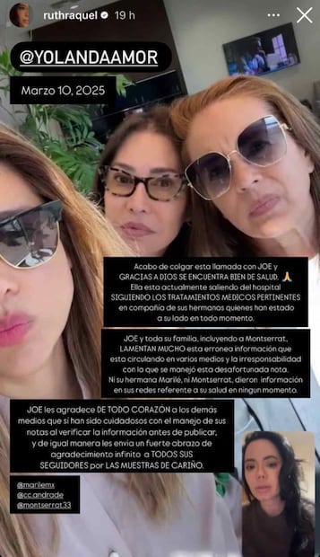 Raquel Rocha compartió una fotografía de su videollamada con Yolanda Andrade / Foto: Captura