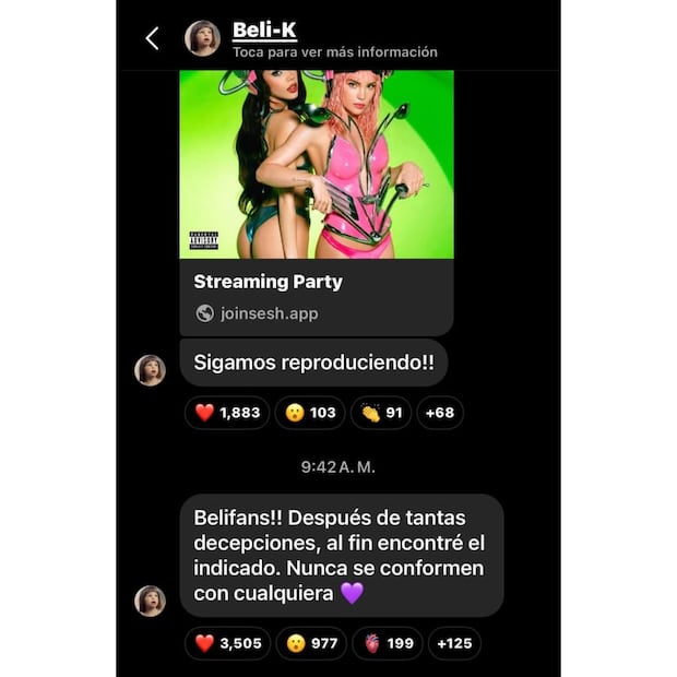 El mensaje de Belinda / Foto: Captura de pantalla