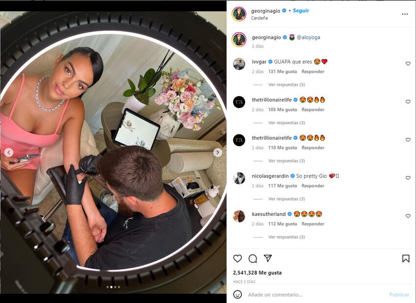 Georgina Rodríguez se tatúa conmovedores diseños por sus hijos y Cristiano Ronaldo