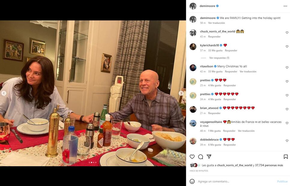 Bruce Willis en sus fotos más recientes: "We are family"