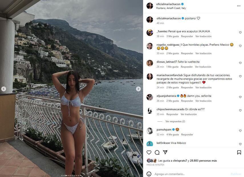 María Chacón luce su atractivo físico / Instagram