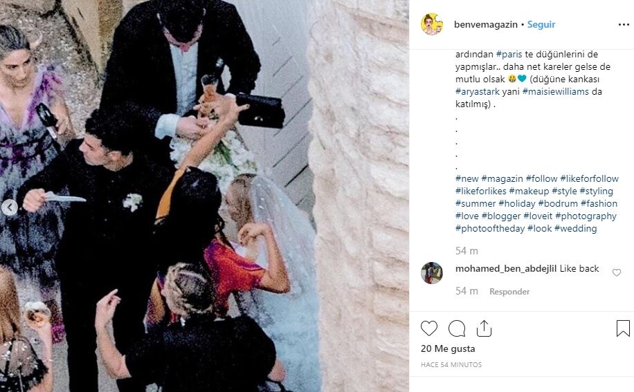 Se filtran imágenes del vestido de novia de Sophie Turner en su boda con Joe Jonas, en Francia