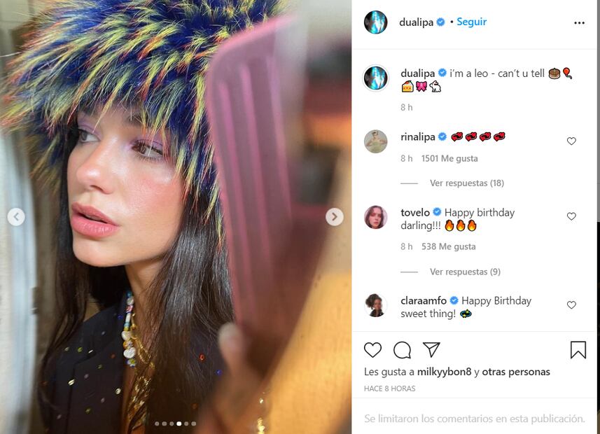 Dua Lipa cumple 26 años e impacta con un bralette de encaje y pantalones con pedrería