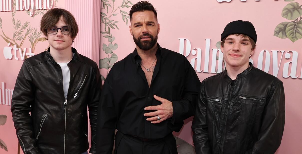 Ricky Martin y sus hijos Valentino y Matteo/Getty Images.