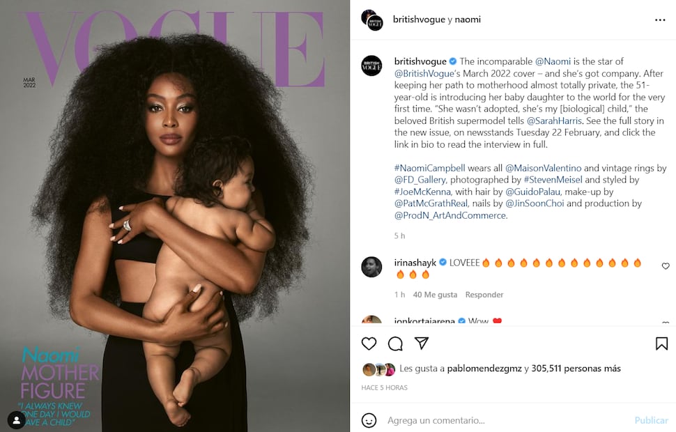 Naomi Campbell presenta por primera vez a su bebé