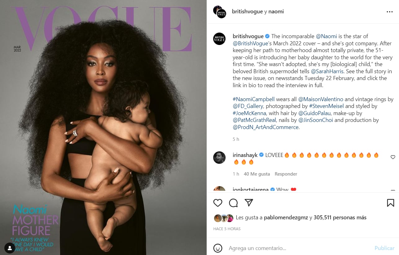 Naomi Campbell presenta por primera vez a su bebé