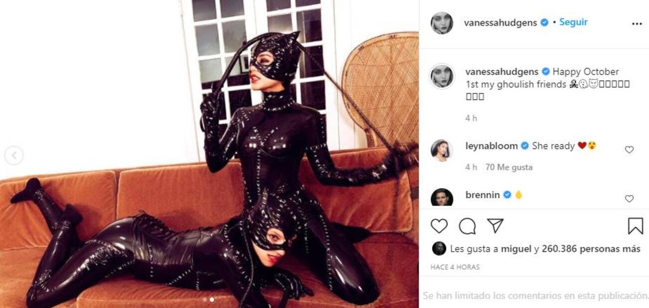 Vanessa Hudgens cautiva con disfraz de látex de Catwoman