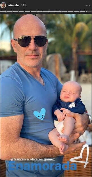 Las primeras vacaciones de Érika Zaba con su bebé Emiliano y su esposo Francisco Oliveros en la playa 