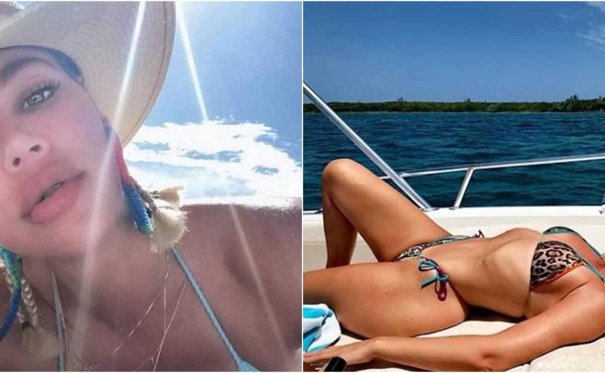 Khloé Kardashian luce un anillo de diamantes y modela infartante bikini