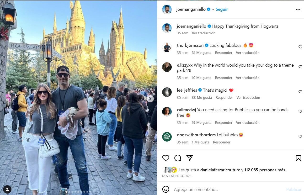 Sofía Vergara, Bubbles y Joe Manganiello / Instagram