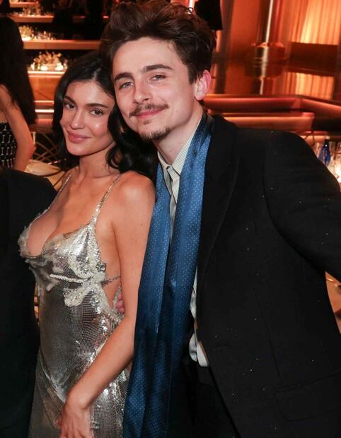 Kylie Jenner y Timothée Chalamet en los Golden Globes 2025 / Foto: Getty Images