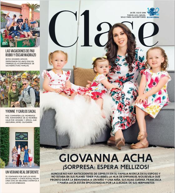 Giovanna Acha espera mellizos y nos cuenta cómo vivió la noticia