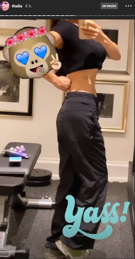 Thalía impacta por su diminuta cintura y su abdomen a prueba de balas 