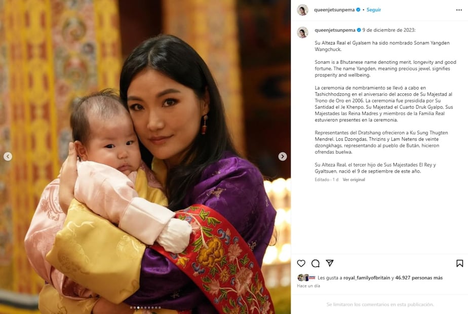 La reina Jetsun Pema con su hija Sonam / Instagram: @queenjetsunpema