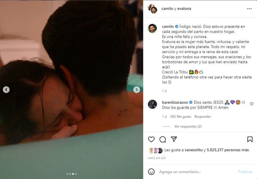 Camilo y Evaluna: Las primeras imágenes de baby Índigo
