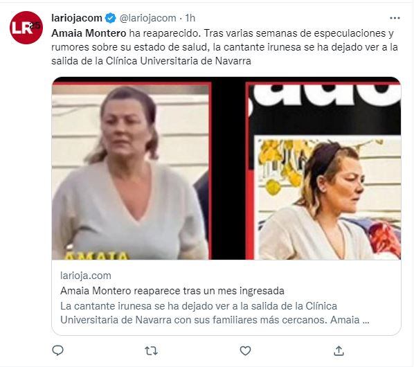 Las primeras imágenes de Amaia Montero tras su ingreso a una clínica