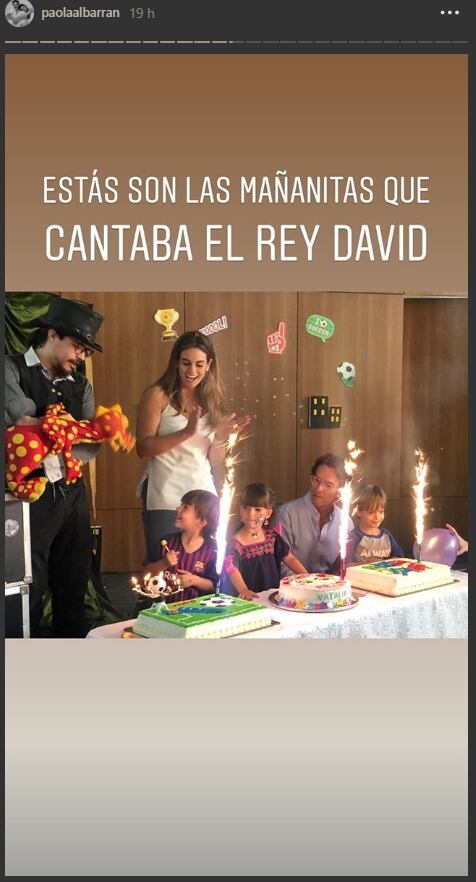 Los hijos de Inés Gómez Mont en el cumpleaños de los trillizos de Fernando Landeros y Paola Albarrán 