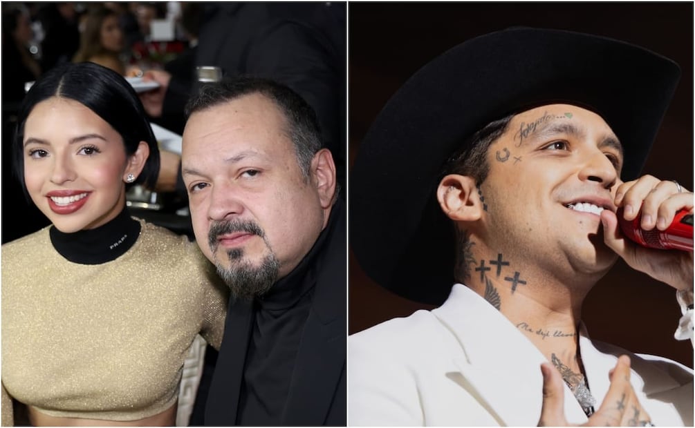 Pepe Aguilar, Christian Nodal y Ángela Aguilar / Fotos: Getty Images