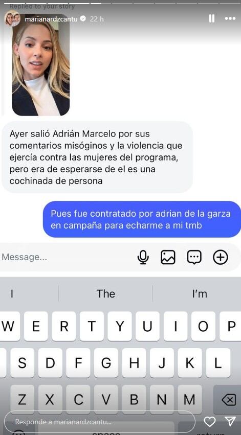 Mariana Rodríguez contó que sufrió ataques dirgidos de Adrián Marcelo