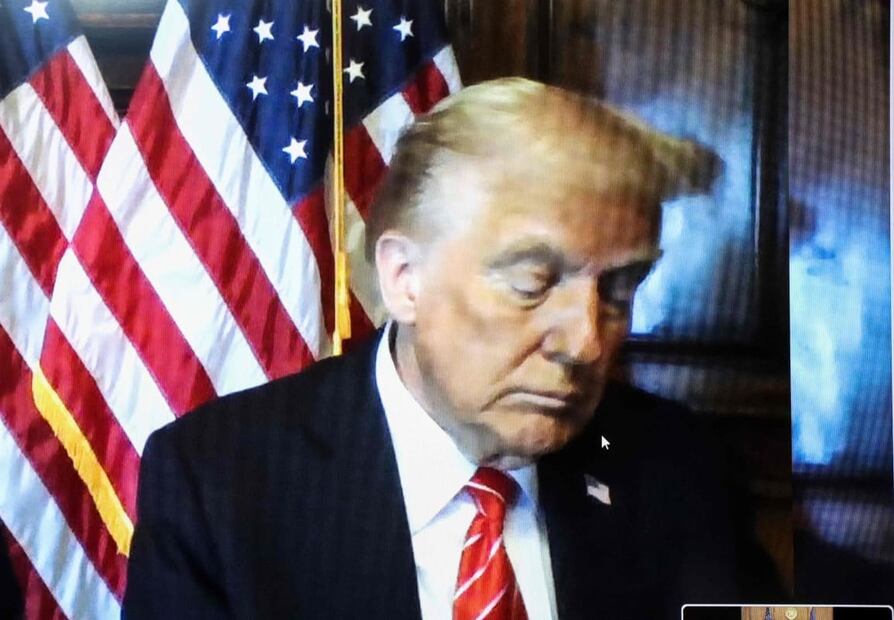Donald Trump momentos después de recibir su sentencia / Foto: AFP