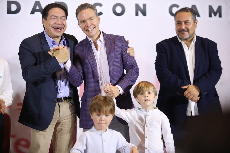 Manuel Velasco Coello llevó a sus hijitos al acto político / Germán Espinosa, El Universal