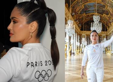 Salma Hayek porta la antorcha olímpica con orgullo en el Palacio de Versalles