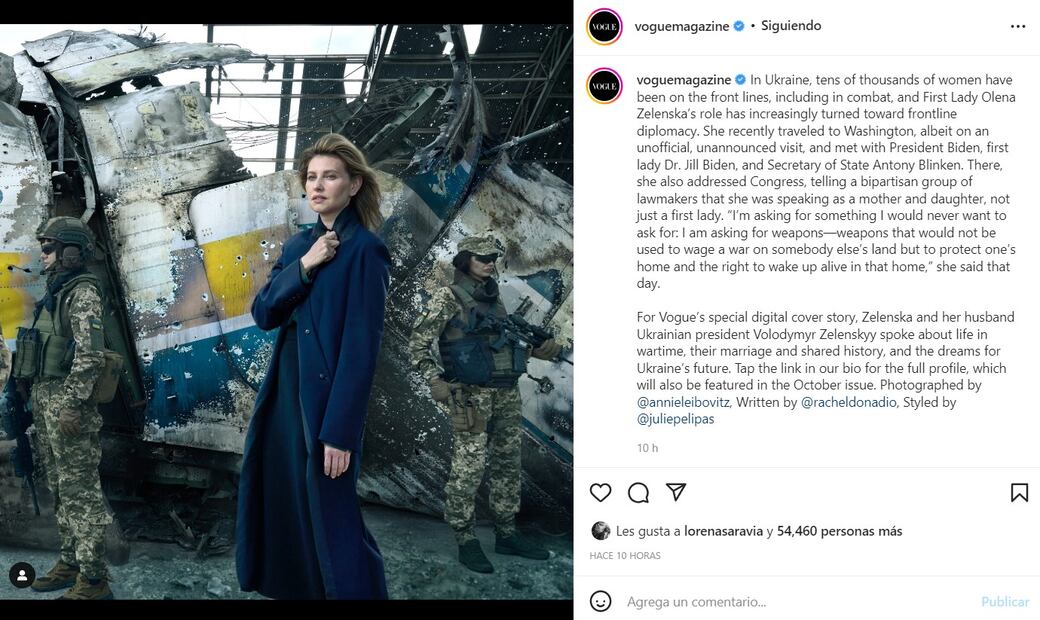 Fotos de Olena Zelenska y Volodímir Zelenski en Vogue causan revuelo en medio de la guerra con Rusia