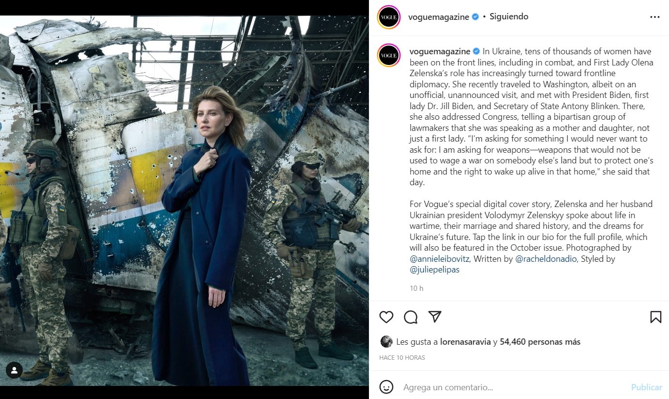 Fotos de Olena Zelenska y Volodímir Zelenski en Vogue causan revuelo en medio de la guerra con Rusia