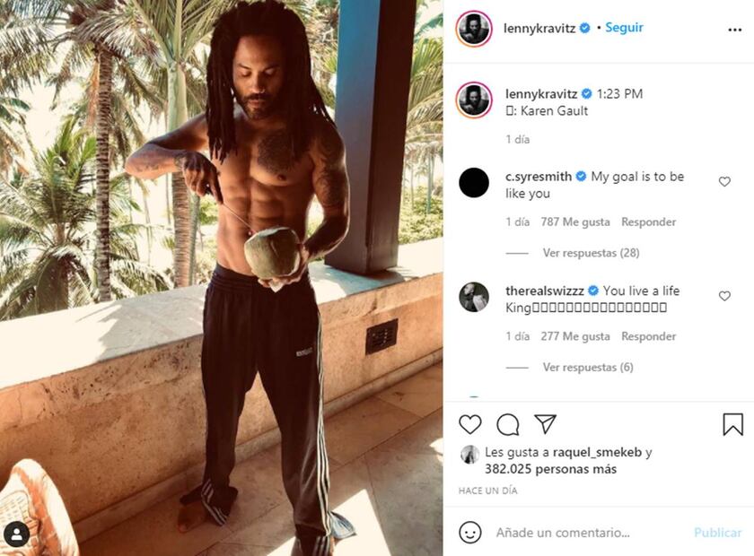 Lenny Kravitz derrite la web con impactante abdomen de acero a sus 56 años