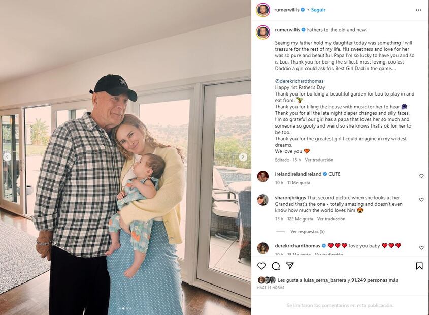 Bruce Willis, Rumer Willis y baby Lou / Instagram