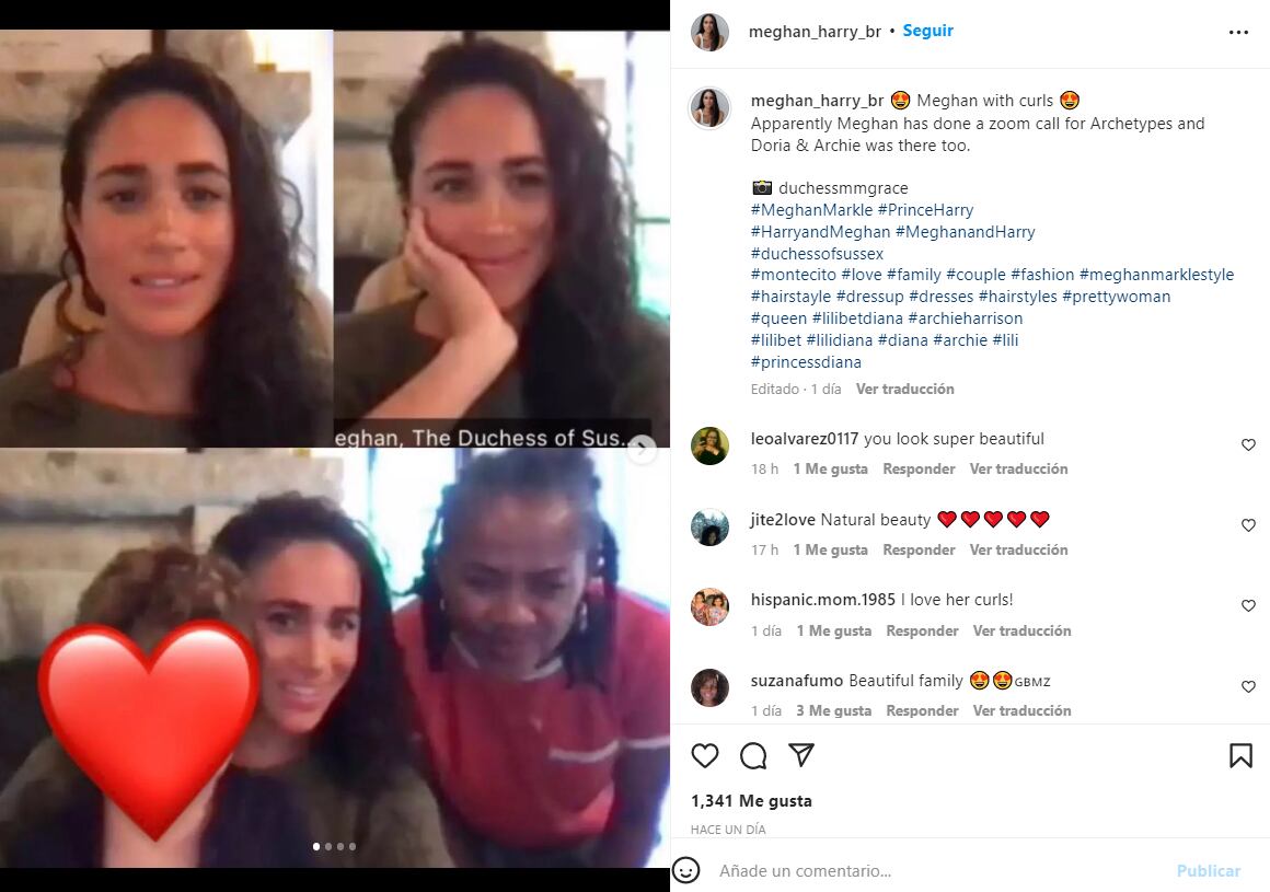 Meghan Markle apuesta por un look natural, sin maquillaje y pelo rizado