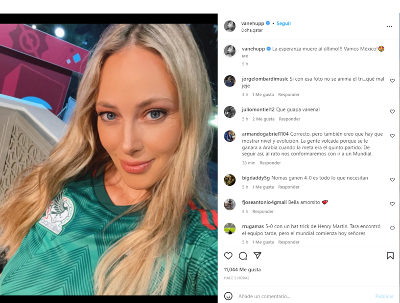 Vanessa Huppenkothen llora por la eliminación de México en el Mundial de Qatar 2022