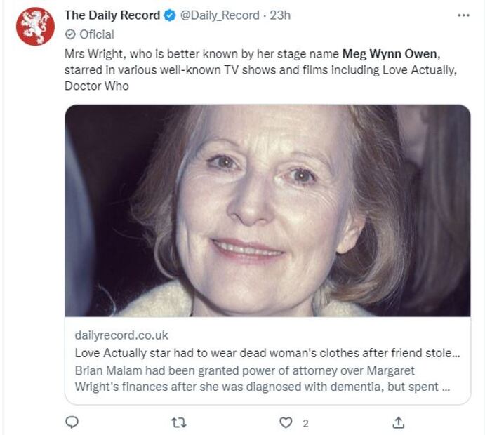 Actriz de "Love Actually" usó ropa de personas muertas tras sufrir el robo de todo su dinero
