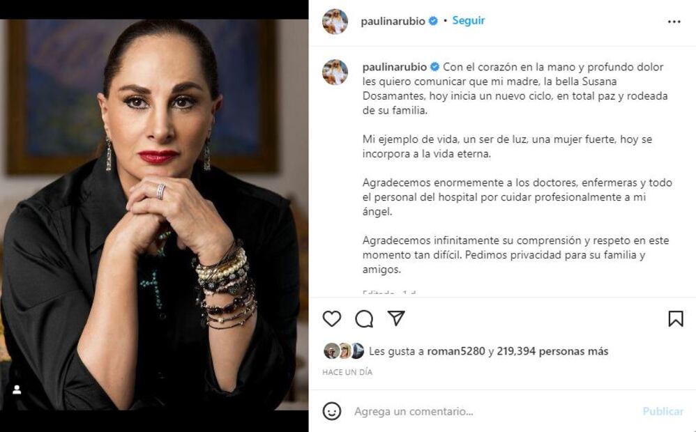 Susana Dosamantes: Video de la llegada de Paulina Rubio al funeral