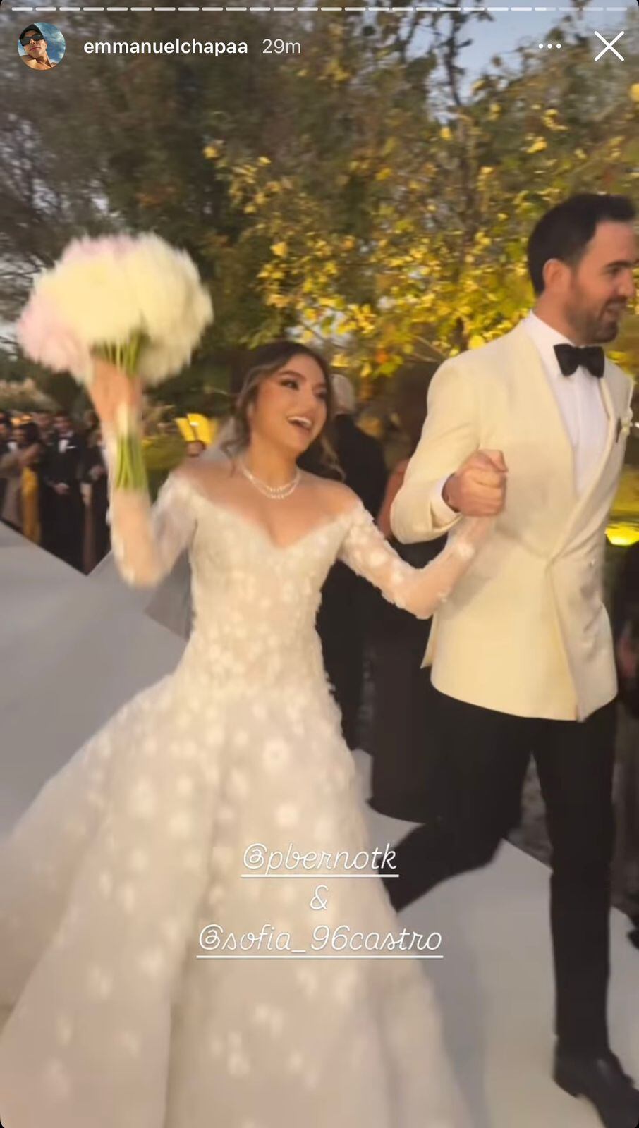 Boda Sofía Castro y Pablo Bernot / Foto: Instagram