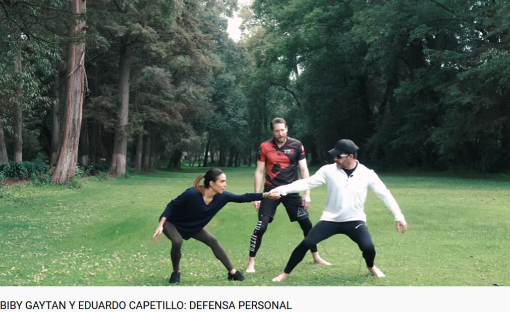 Eduardo Capetillo enseña a Biby Gaytán defensa personal con jiu jitsu