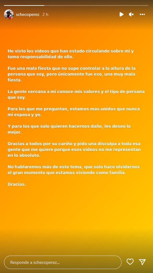 Checo Pérez habla sobre video con otra mujer. "Fue una mala fiesta que no supe controlar"
