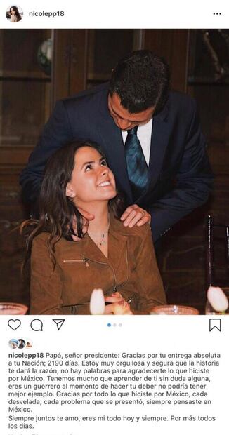 "Siempre pensaste en México", el mensaje de su hija Nicole a Enrique Peña Nieto