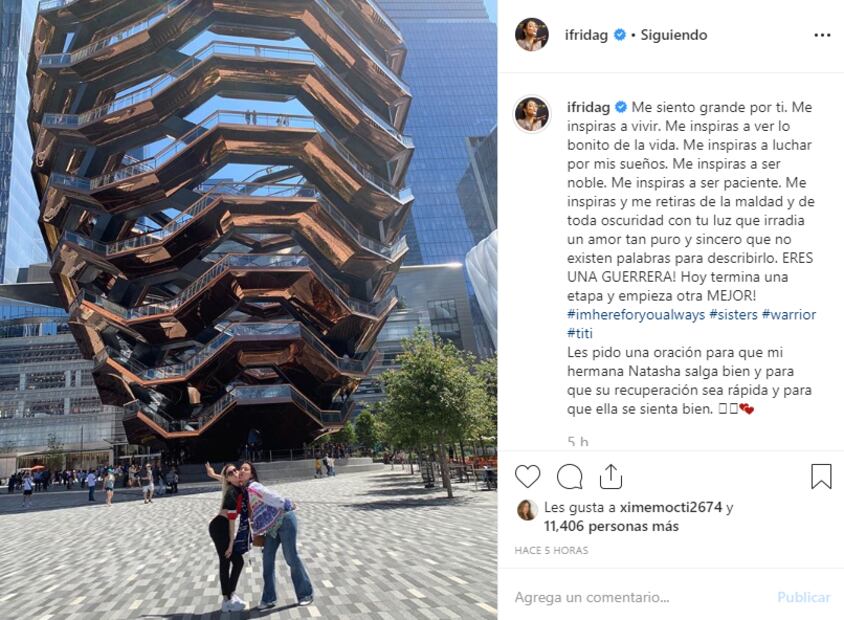 Natasha Moctezuma, hermana menor de Frida Sofía, será operada 