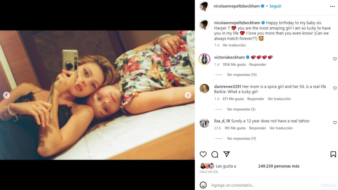 Haper Beckham y Nicola Peltz, esposa de Brooklyn Beckham / Instagram