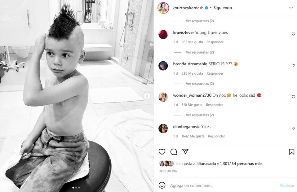 Tunden a Kourtney Kardashian por cortar el pelo de su hijo estilo mohawk