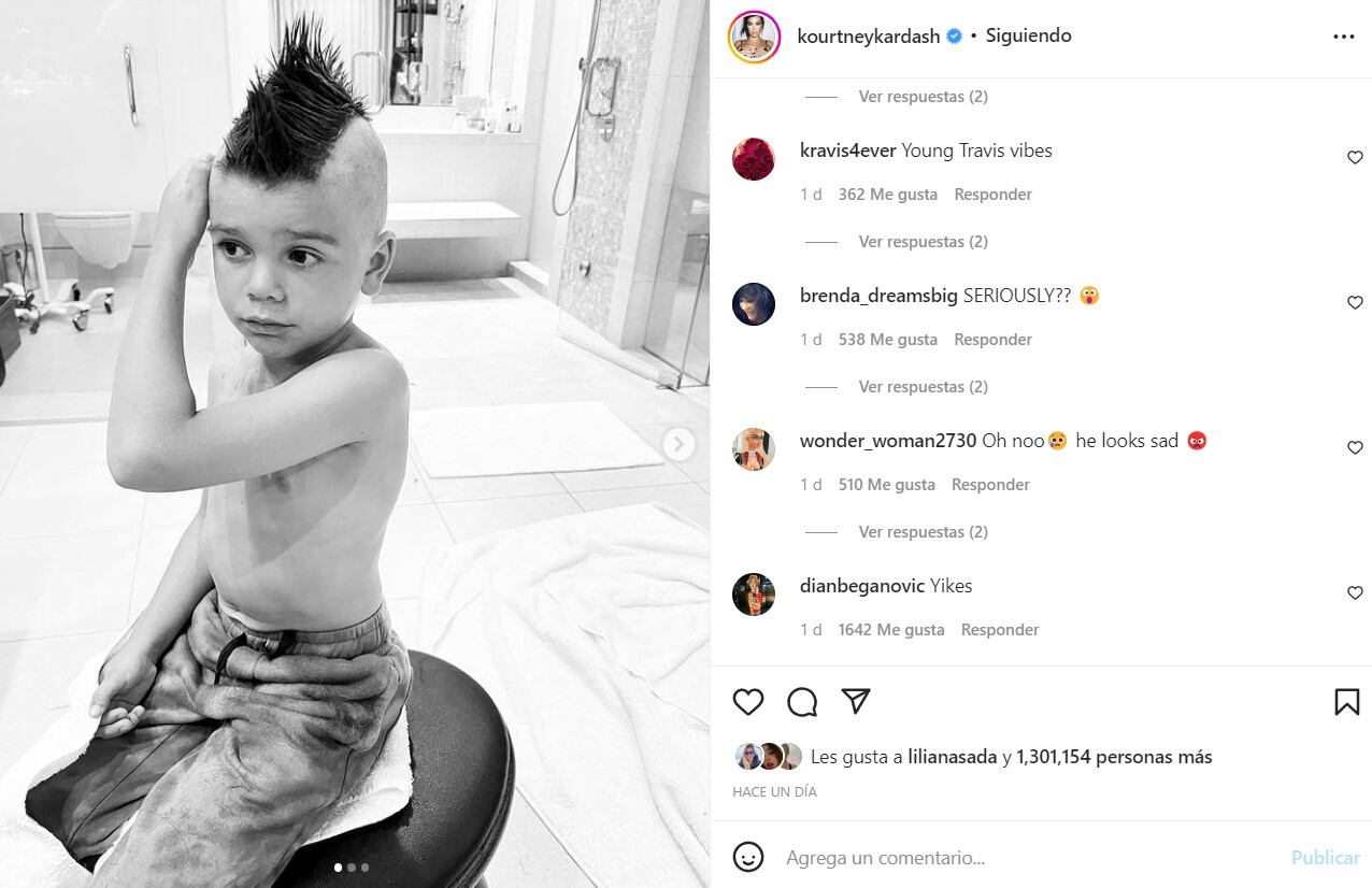 Tunden a Kourtney Kardashian por cortar el pelo de su hijo estilo mohawk